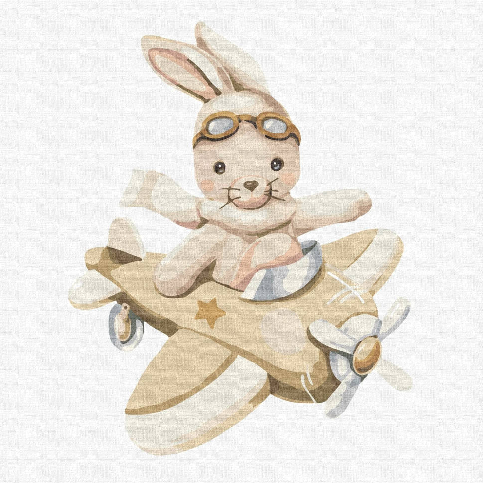 

Картина по номерам заец 30х30 см Идейка KHO2387 "Маленький пилот" для детей