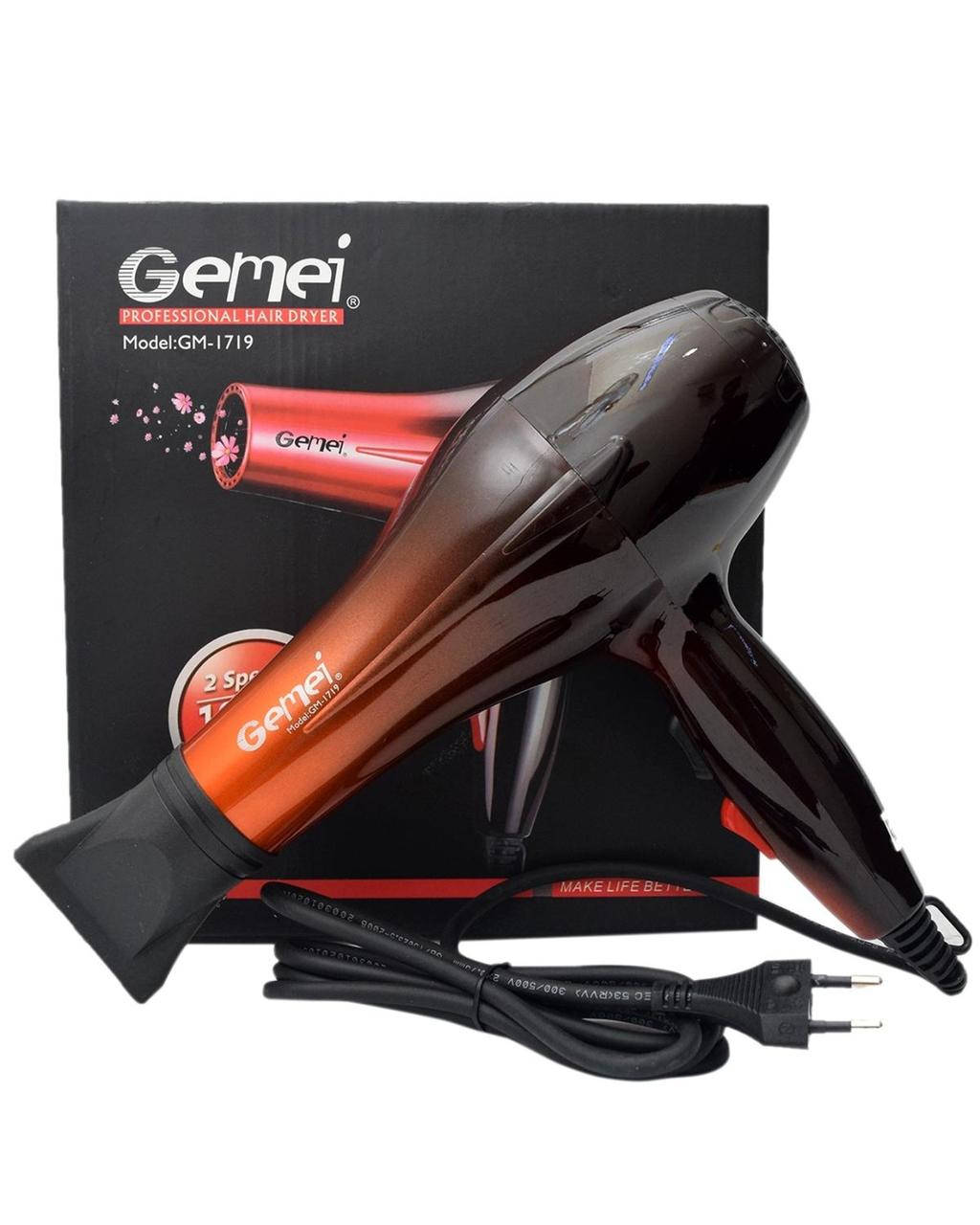 

Профессиональный фен Gemei GM 1719 1800 Вт, ионизация