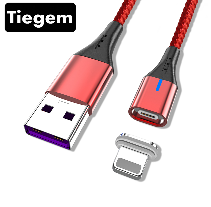 

Магнитный кабель для быстрой зарядки USB - Lightning зарядный зарядка провод шнур на iPhone айфон лайтнинг T1R, Красный