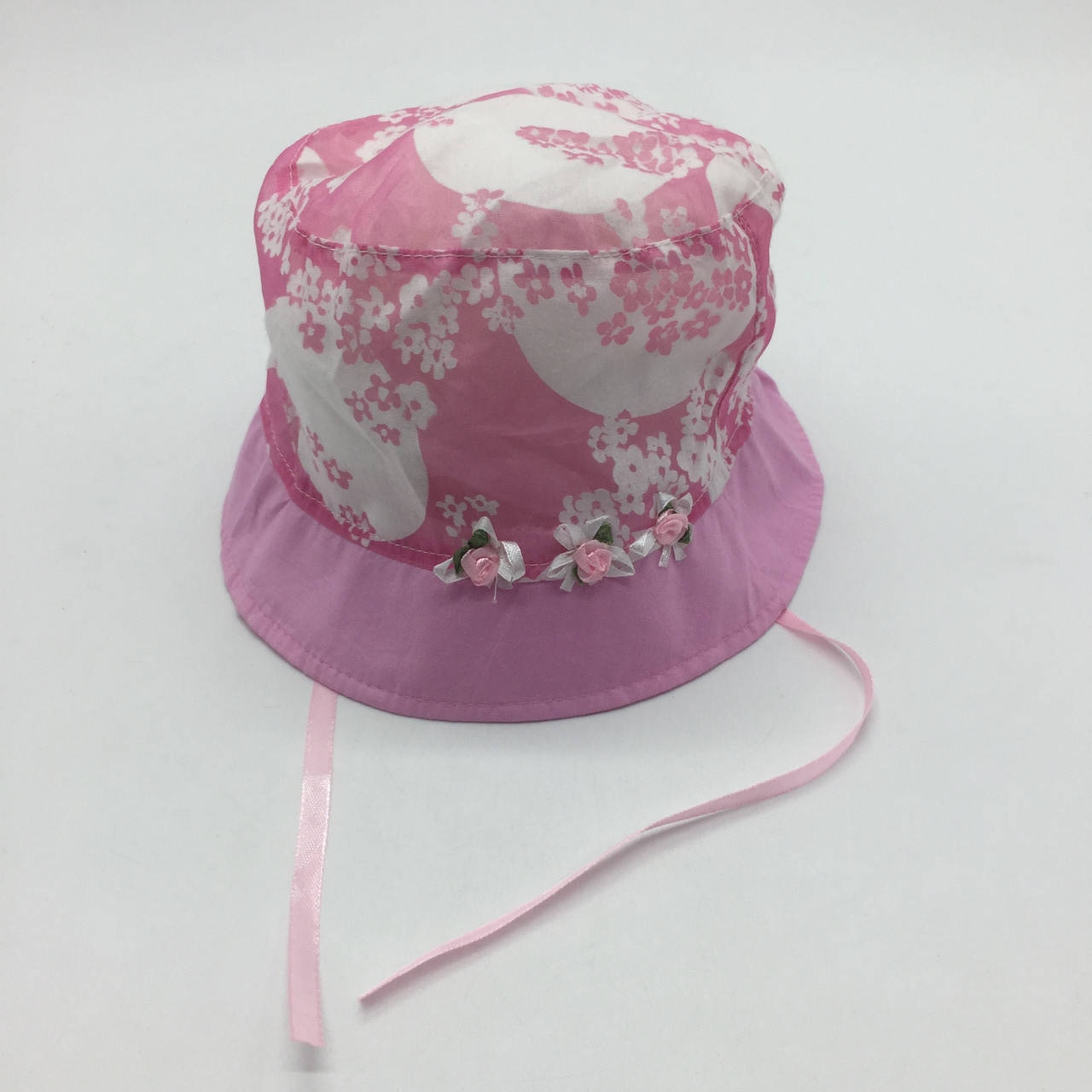 

Стильная панамка для девочки на завязку с цветами розовый, 50