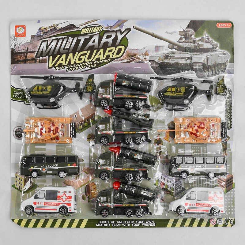 

Детский игровой Набор спецтехники 399-77 E “Военный техника”, инерция, подвижное дуло у Танка, вращаются