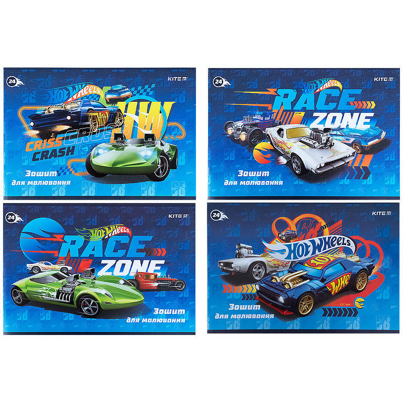 

Зошит для малюв. на скобі 24/100 A4 "Hot Wheels" №HW21-242/Kite/(8)(96)