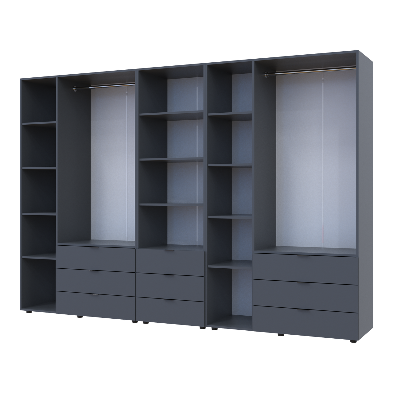 Шафа для одягу Doros Гелар Графіт 3+3ДСП з пеналом 292.4х49.5х203.4 (42005172) 4