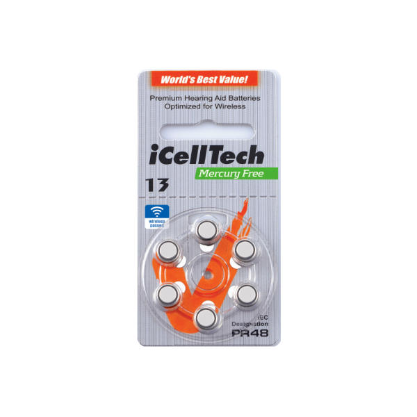 

Батарейки для слуховых аппаратов 13 іCellTech Premium (Южная Корея)