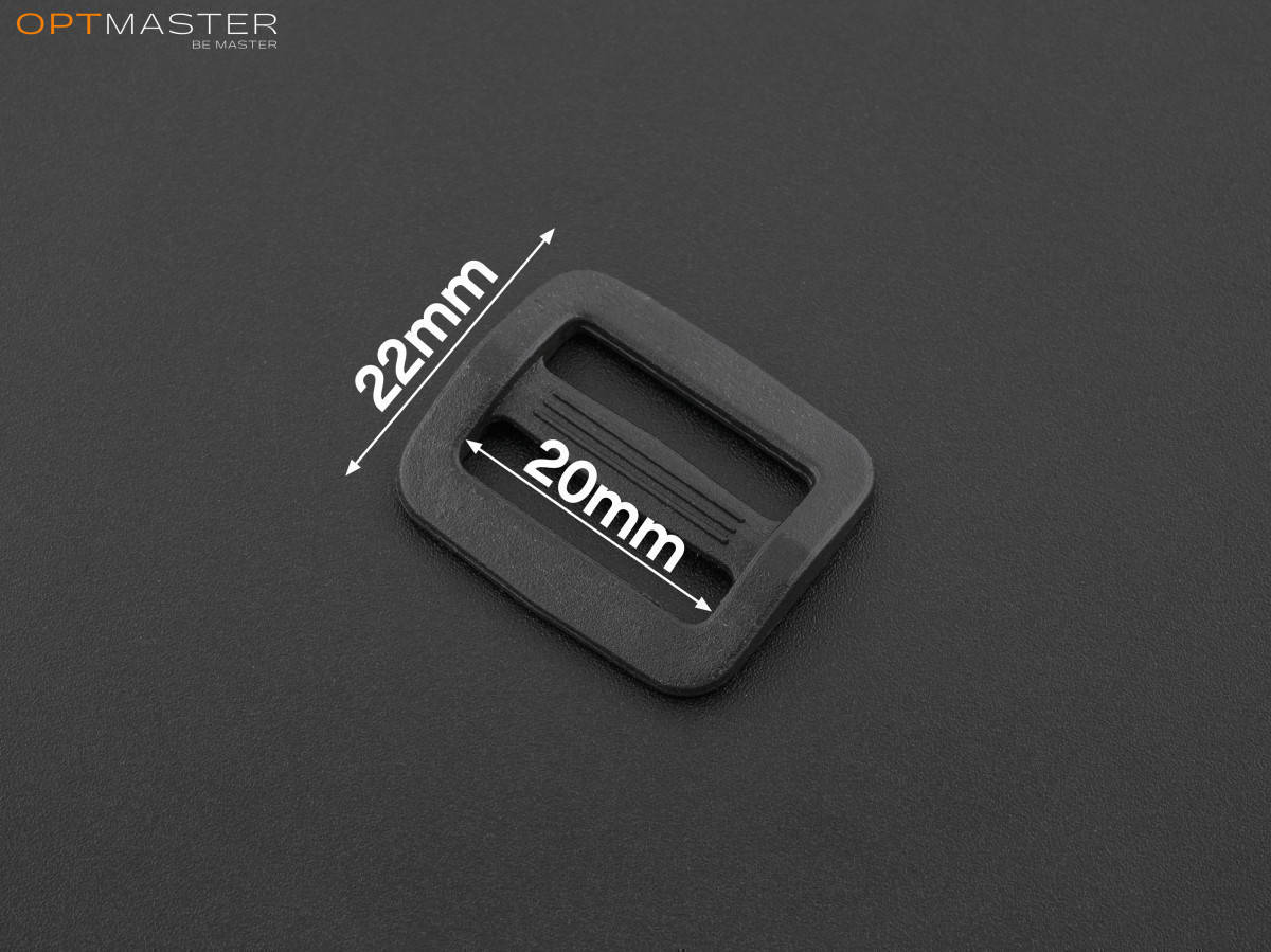 

Пряжка 2-х щелевая 20 мм пластик, цв. чёрный, арт. РП/2-2022, Черный