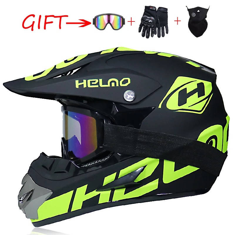 

Кроссовый,Эндуро мото шлем ,фул фейс+ 3 ПОДАРКИ Очки+Перчатки+Балаклава