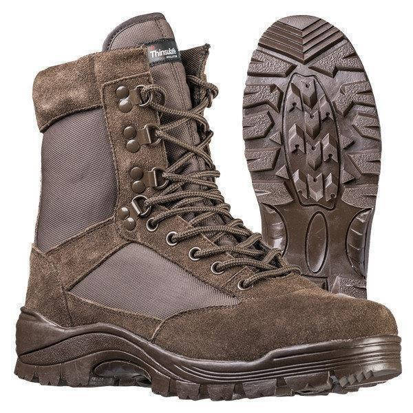 

Ботинки MIL-TEC TACTICAL SIDE ZIP BOOTS BROWN, молния YKK (12822109) размеры 45,44