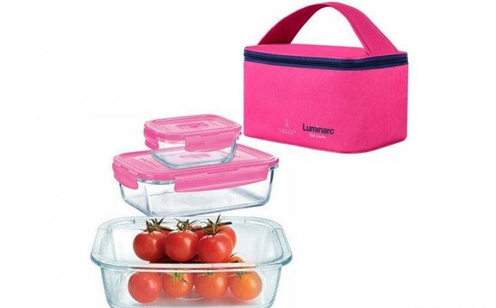 

Набір контейнерів з сумкою Luminarc Pure Box Active 3 предмета (P9972), Розовый