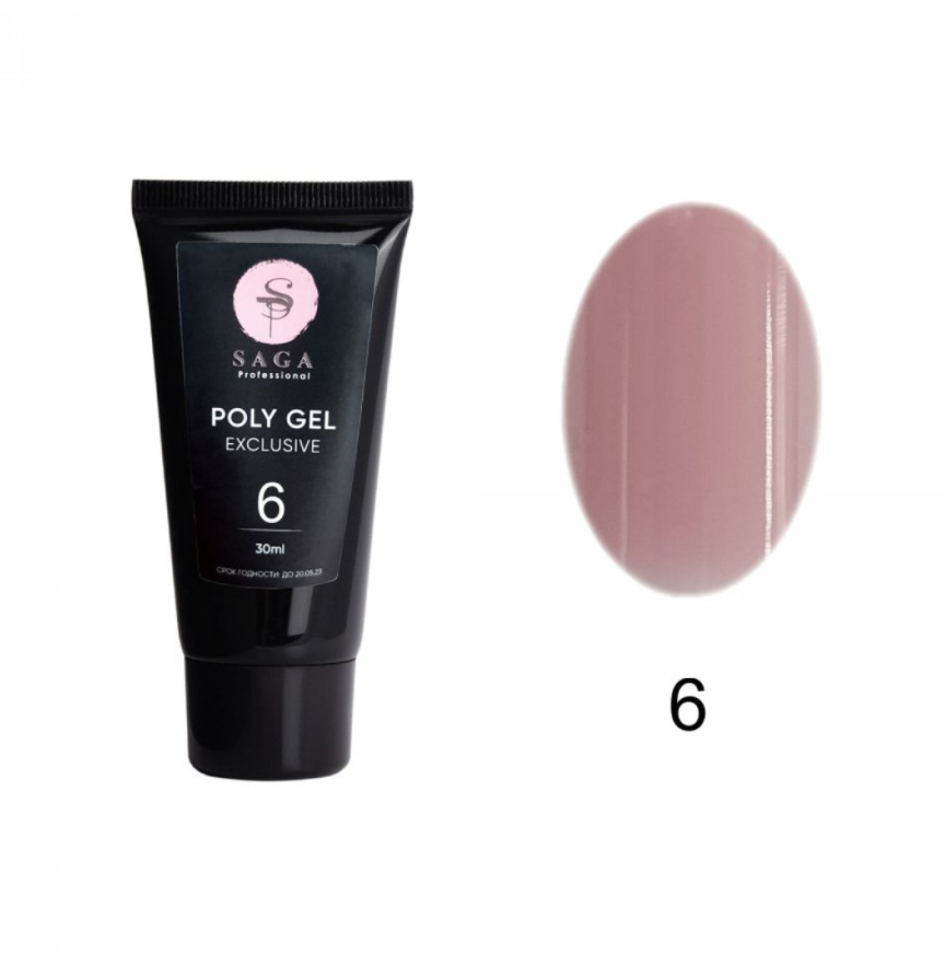 

Полигель Saga Professional EXCLUSIVE Poly Gel №6, 30 мл