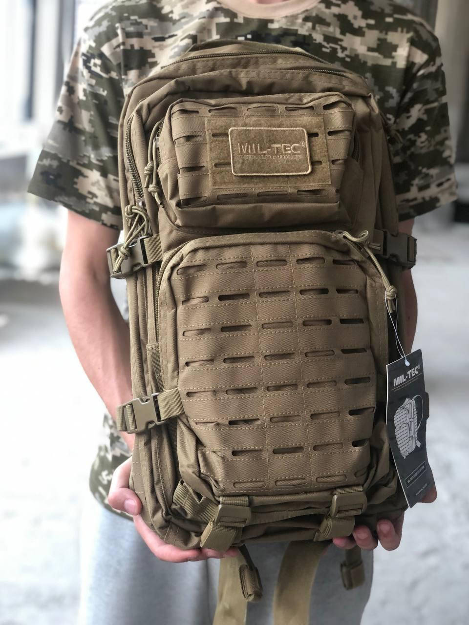 

Рюкзак MIL-TEC Assault Molle военный 36Л. тактический армейский штурмовой койот 5 отдел. полиэстер. Германия