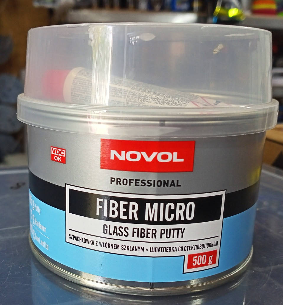 

Шпатлевка со стекловолокном NOVOL FIBER MICRO 500г