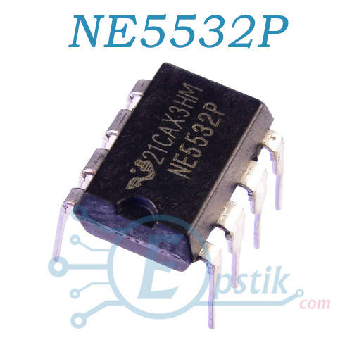 

NE5532P, 2-канальный малошумящий операционный усилитель, DIP8