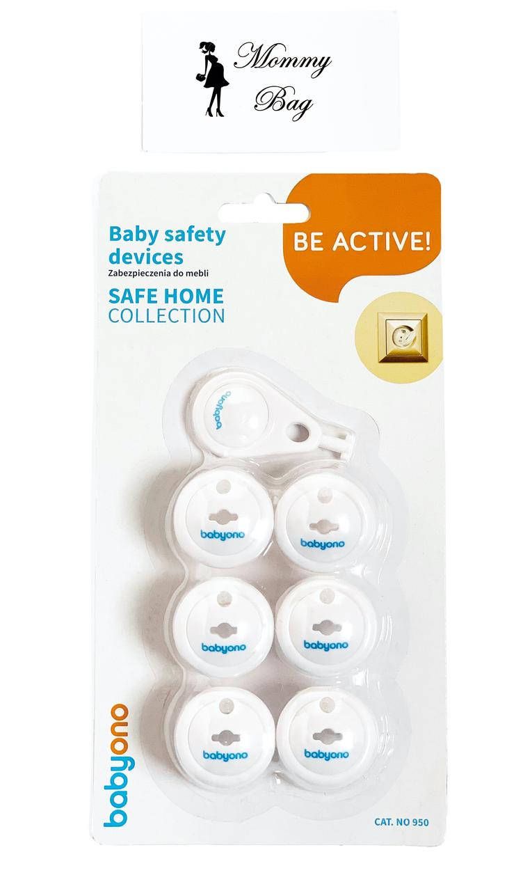 

Заглушки для розеток BabyOno (6 шт), Белый