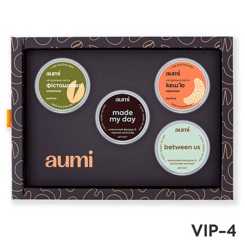 

Подарочный набор VIP-4 в коробке, ореховые пасты AUMI