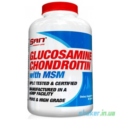 

Глюкозамин хондроитин МСМ SAN Glucosamine Chondroitin with MSM (90 таб) сан
