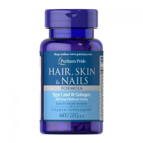 

Витамины для волос Puritan's Pride Hair Skin Nails 60 caplets