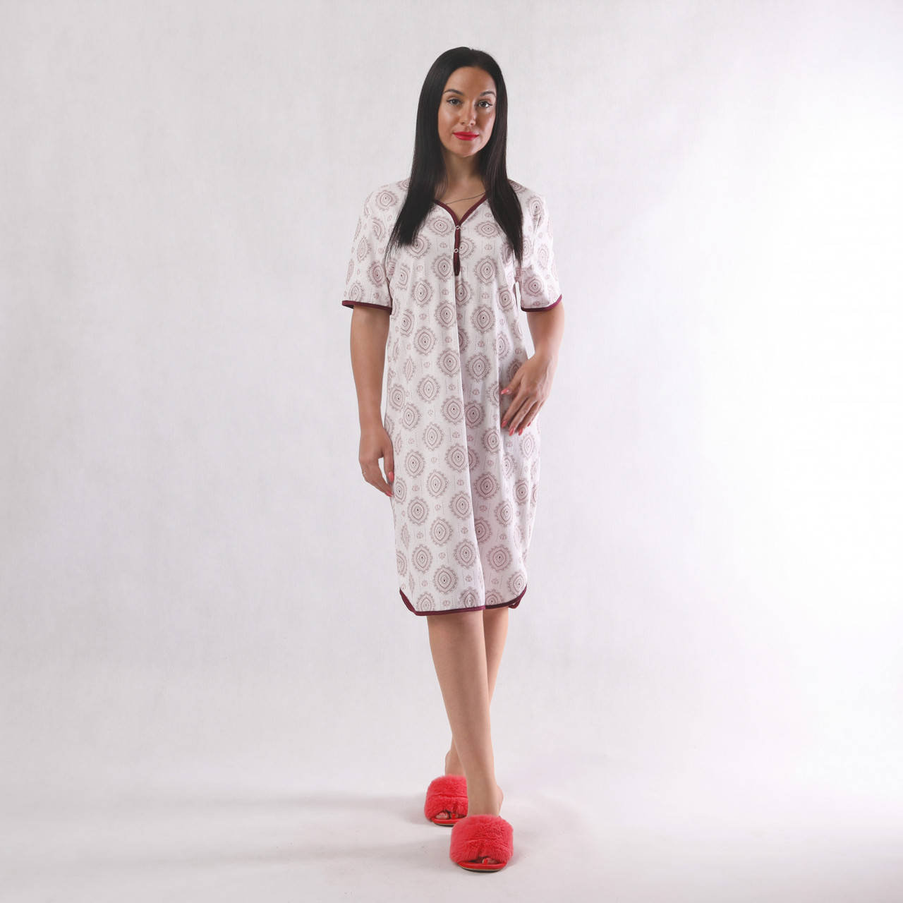 

Женская ночная сорочка батал "Василина" 64/66, Вензель беж