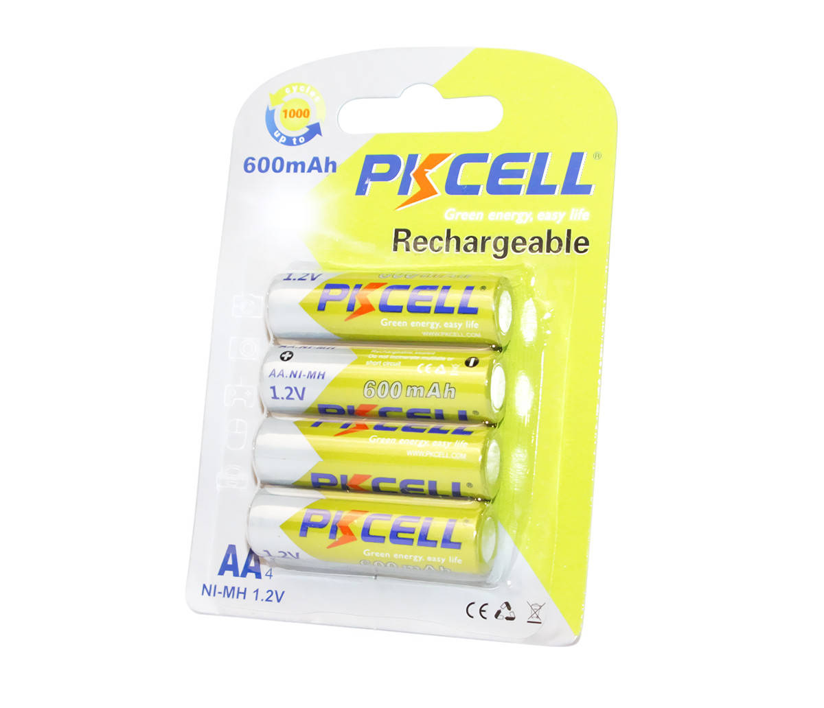 

Аккумуляторы АА, 600 mAh, PKCELL, 4 шт, 1.2V, Rechargeable, Blister (545558)