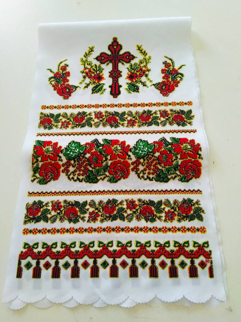 

Рушник с крестом орнамент 26*1,45 см.Акция!