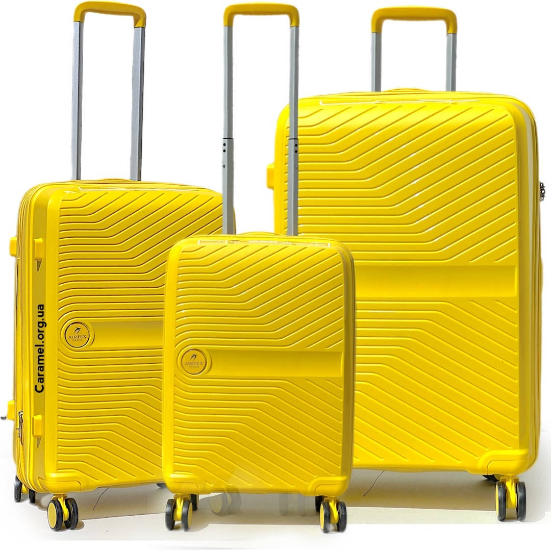 

Комплект чемоданов полипропилен Франция Большой Средний Малый L M S желтый Airtex 280