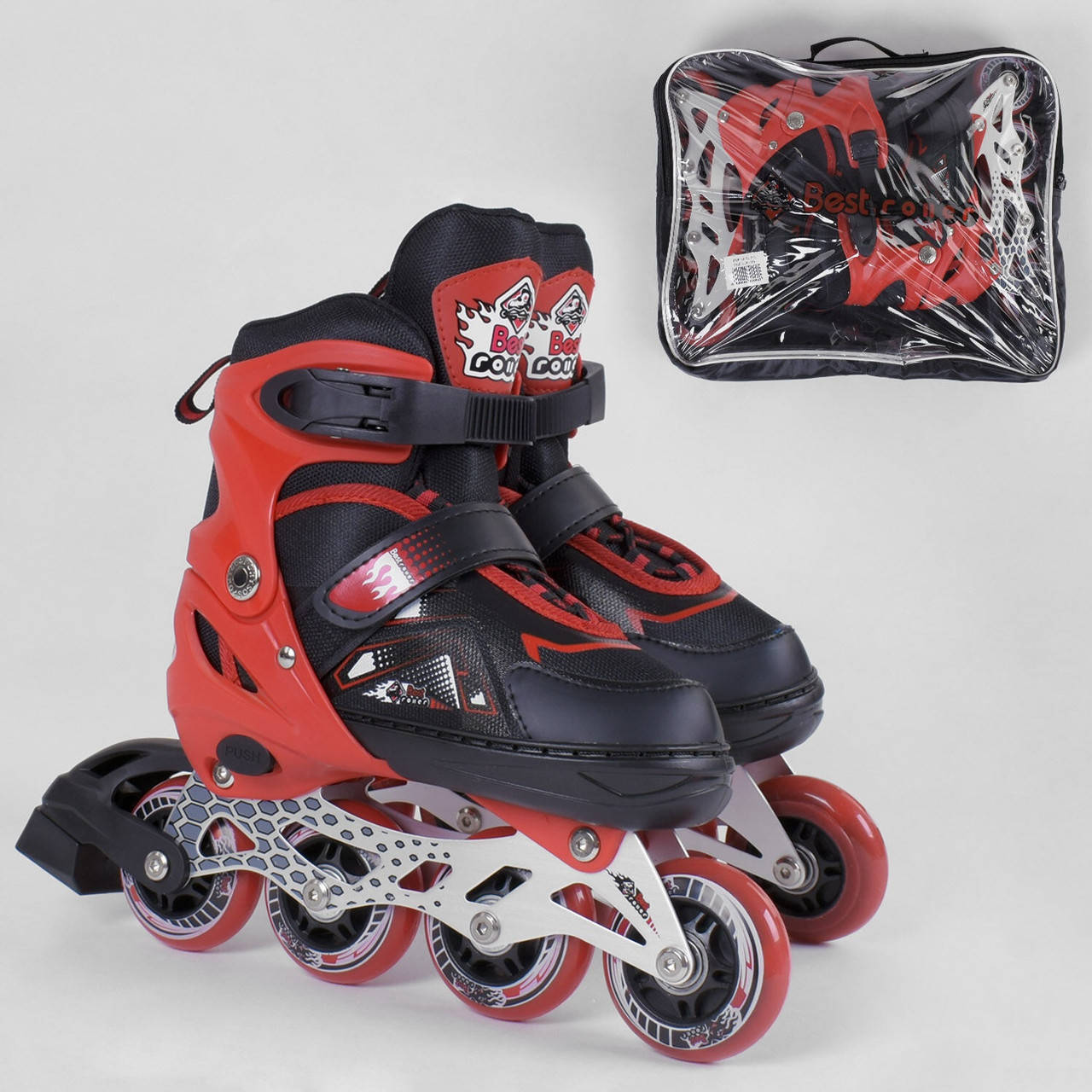 

Ролики раздвижные Best Roller размер 35-38 Красные, Красный