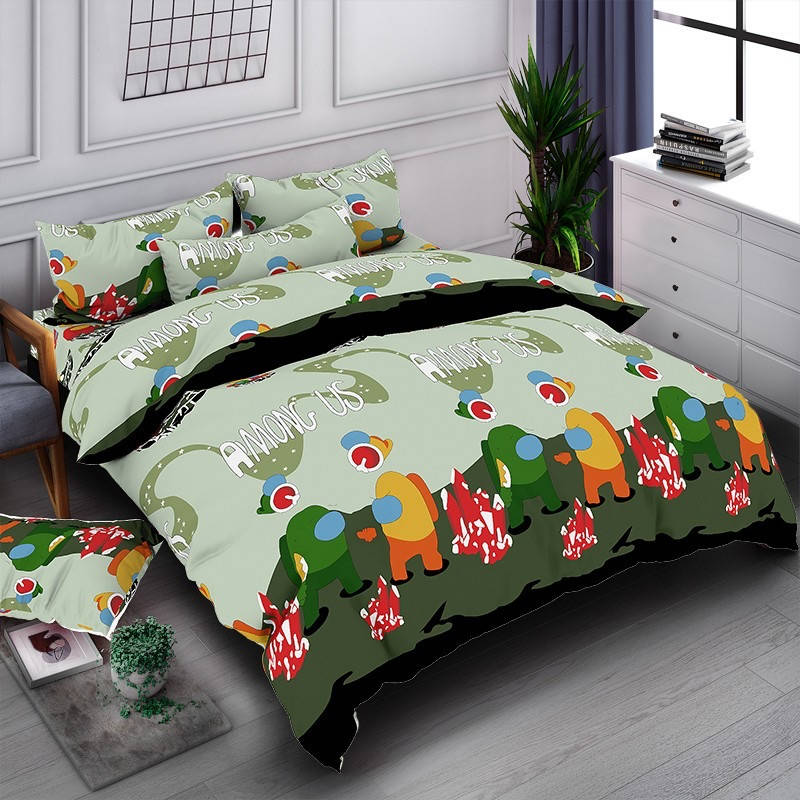 

Амонгаси на зеленій - Бязь Gold - Полуторный комплект