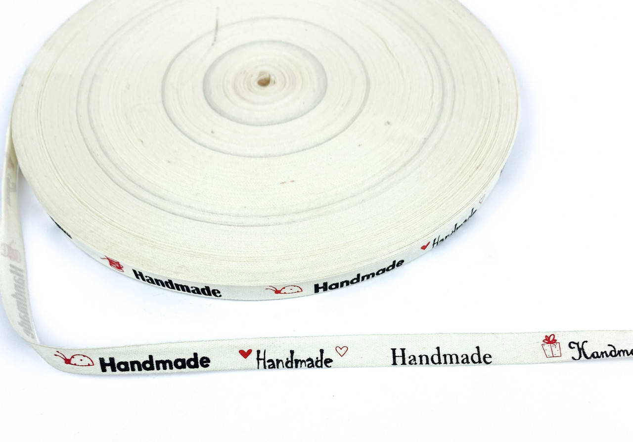 

Лента пришивная декоративная "Hand made", Бежевый