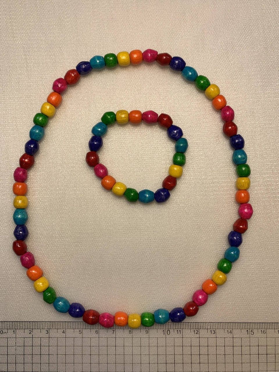 

Детские радужные бусы с браслетом №1007