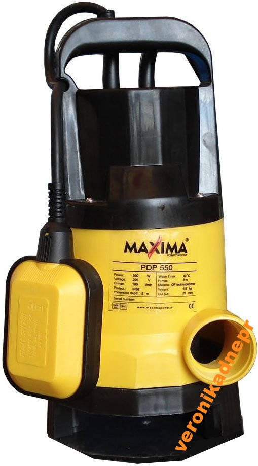 

Дренажный насос для грязной воды MAXIMA PDP-550
