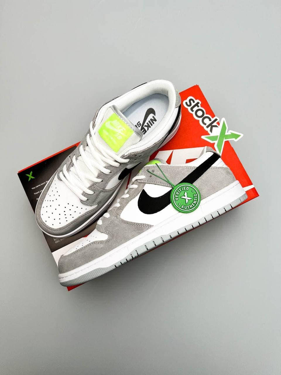 

Мужские кроссовки Nike SB Dunk Low Pro Gray White Black Кроссовки Найк демисезонные, Серый