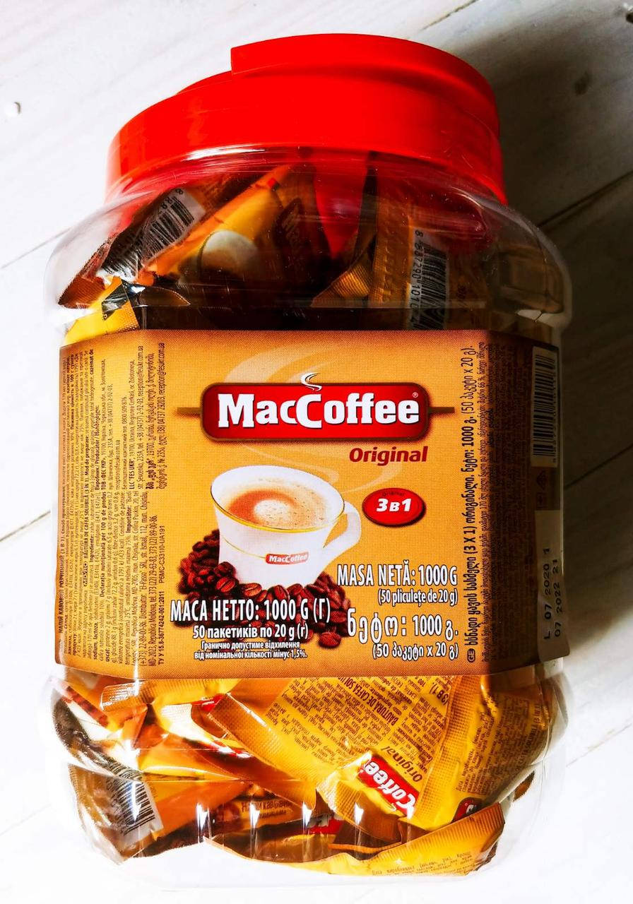 

Maccoffee Original кофейный напиток 3в1 50 штук (банка)