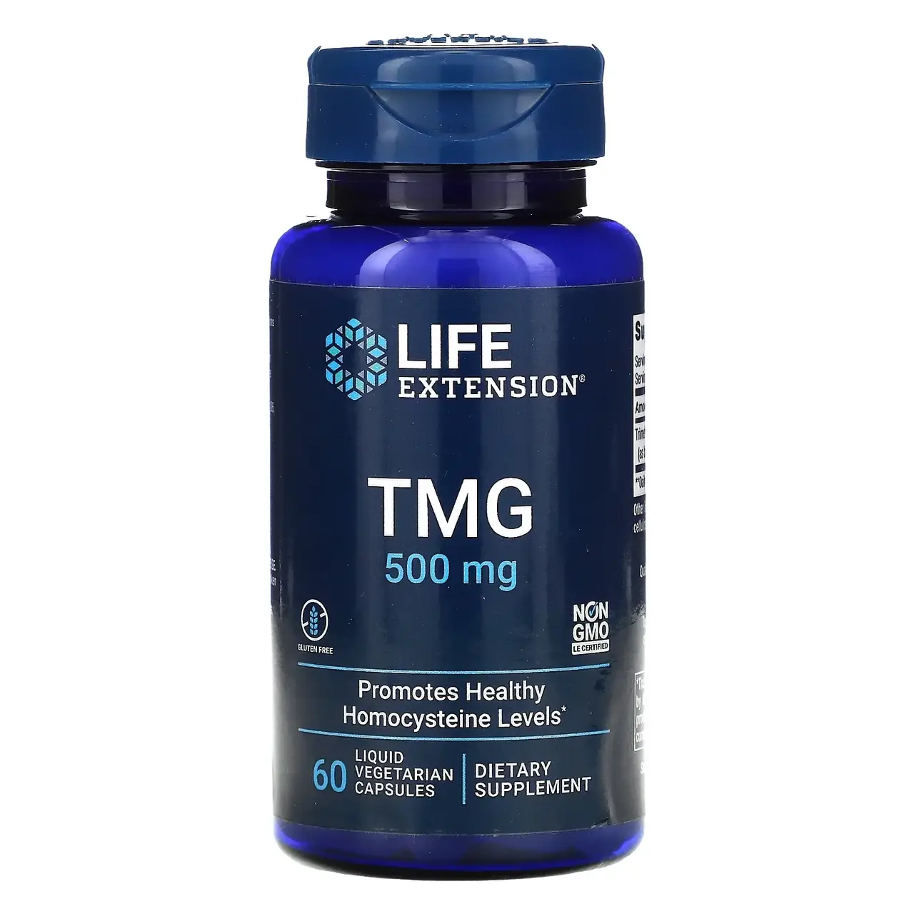 

Триметилглицин, Life Extension, ТМГ, 500 мг, 60 капсул