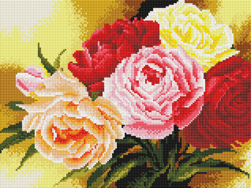 

Набор алмазной мозаики ColorArt 30х40см Букет пионов ST414
