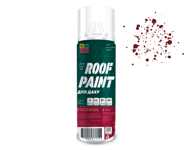

Краска Belife Roof Paint темная вишня (RAL 3005), Бордовый