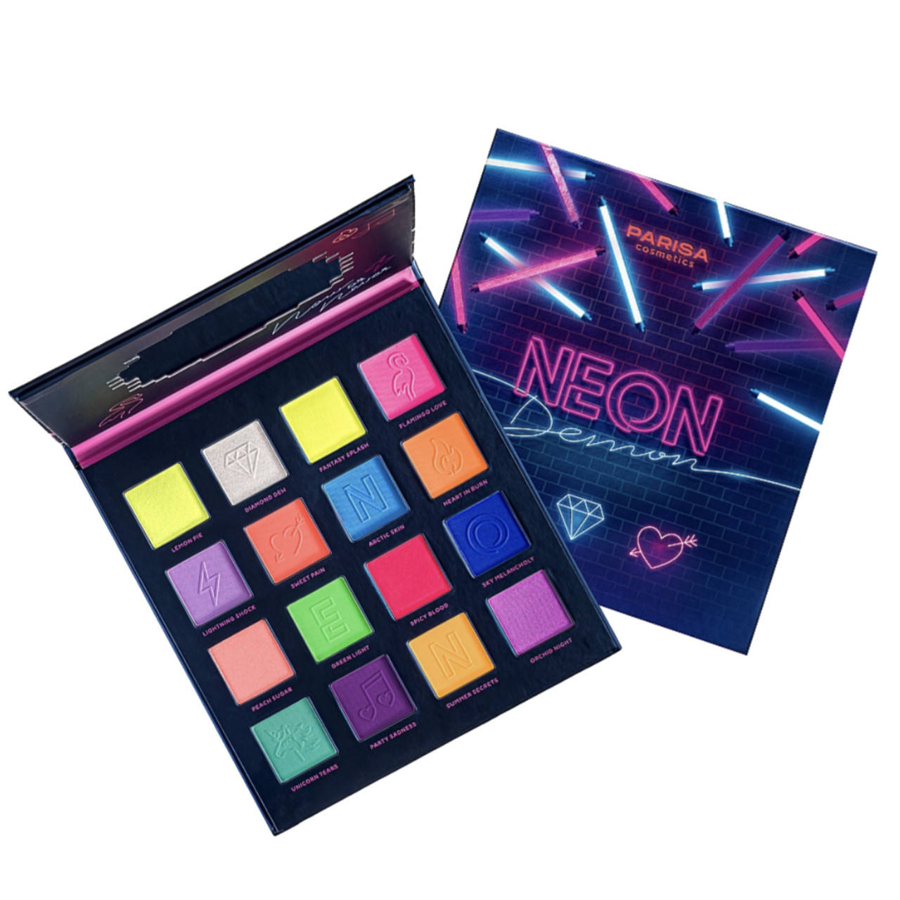 

Палетка теней для век "Неоновая", 16 оттенков Parisa Cosmetics Neon Demon