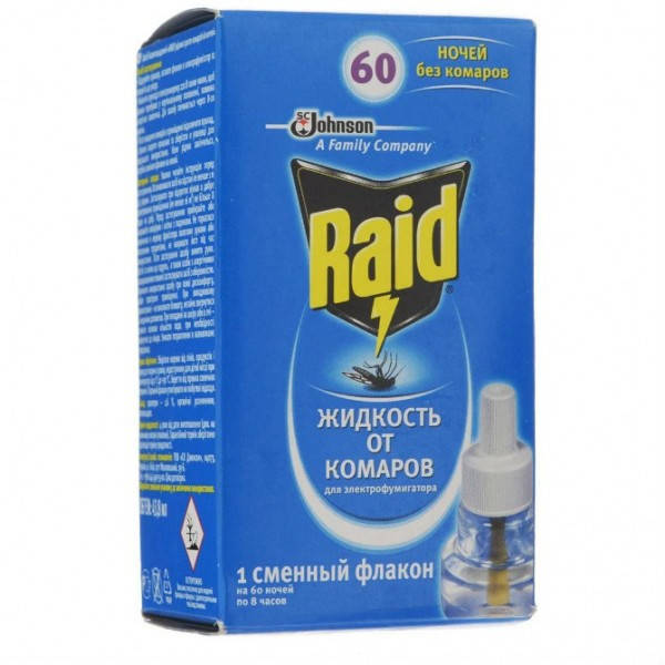 

Жидкость от комаров для электрофумигаторов Raid 60 ночей, 35 мл