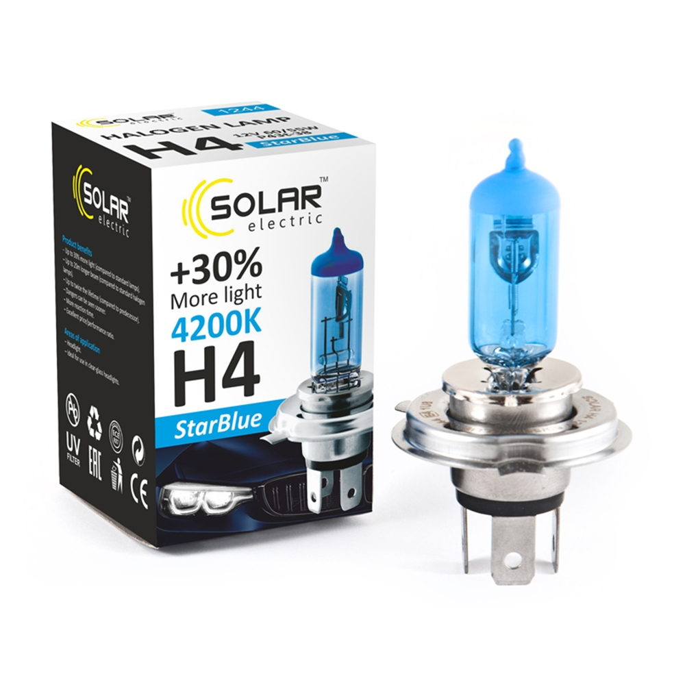 

Галогенная лампа H4 SOLAR StarBlue H4 12V 60/55W (1 шт.)
