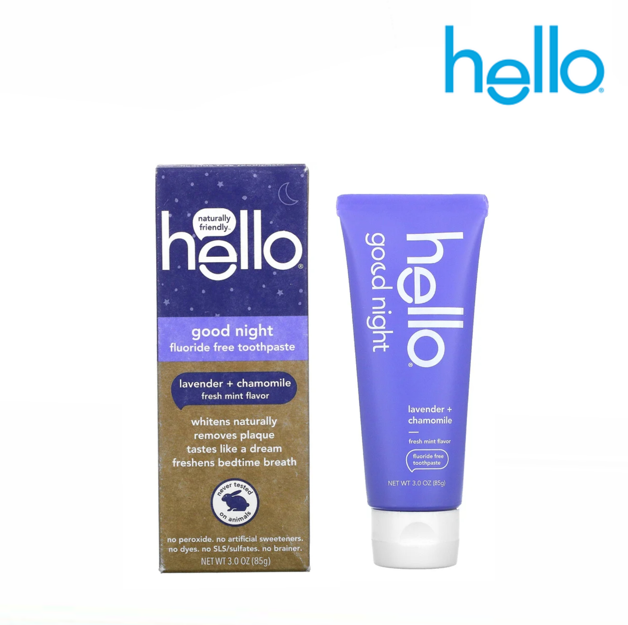 

Зубная паста Hello Good Night без фтора, лаванда и ромашка, 85 г