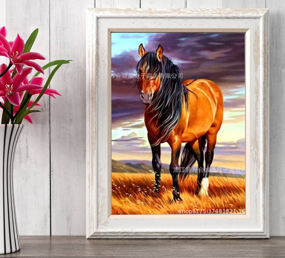 

Алмазная мозаика "Жеребец", картина стразами. Блестящая. 30*40 см