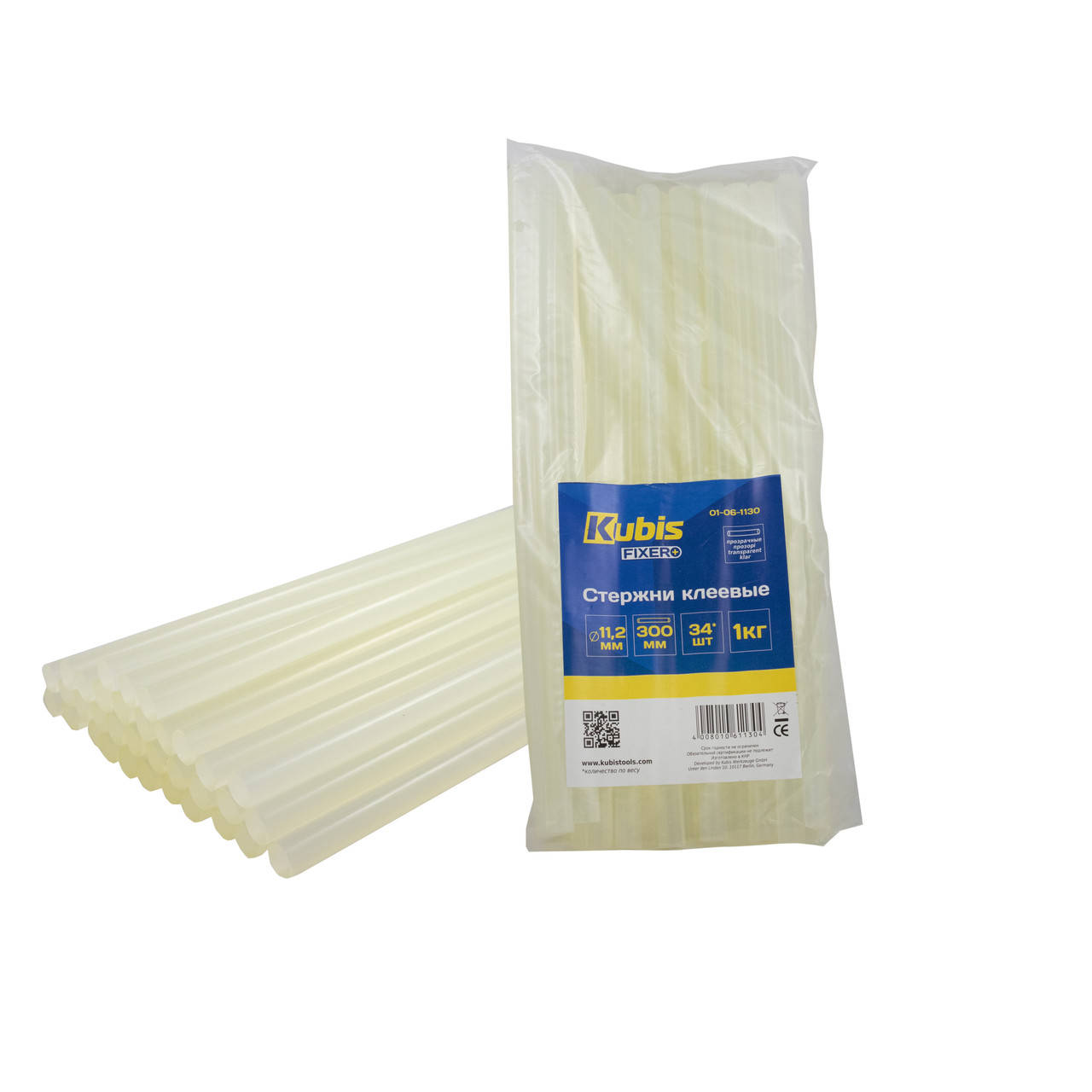 

Стержни клеевые прозрачные 11,2*300 мм, 1 кг (34 шт)