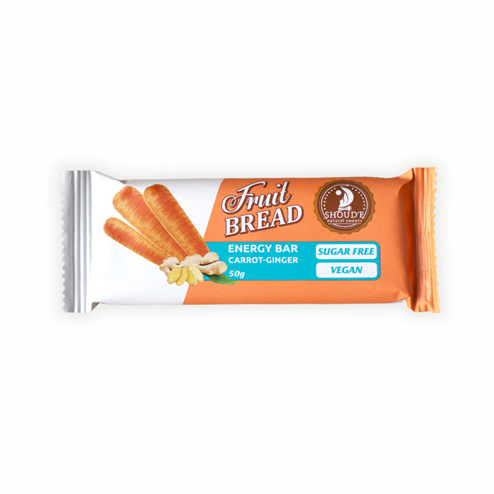 

Енергетичний батончик "Fruit Bread" морква-імбир 50 г БЕЗ ЦУКРУ