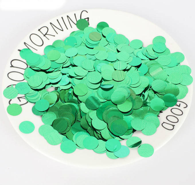 

Конфетти кружочки, зелёный металлик 15 мм, 1 кг (Китай)