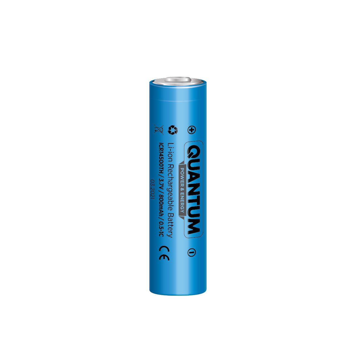 

Аккумулятор литий-ионный Quantum Li-ion ICR14500, 800mAh, 0.5-1С, с клеммным выступом, 1шт / уп