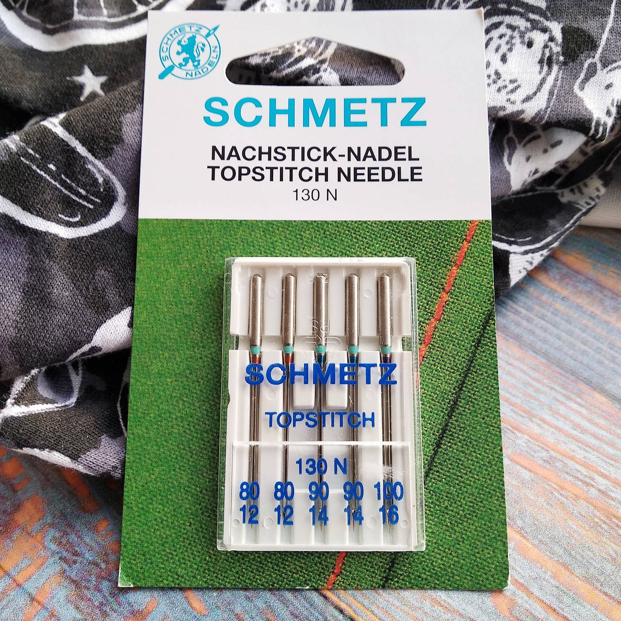

Голки побутові, Schmetz Topstitch MIX на 5 голок: 80(2), 90(2), 100(1)