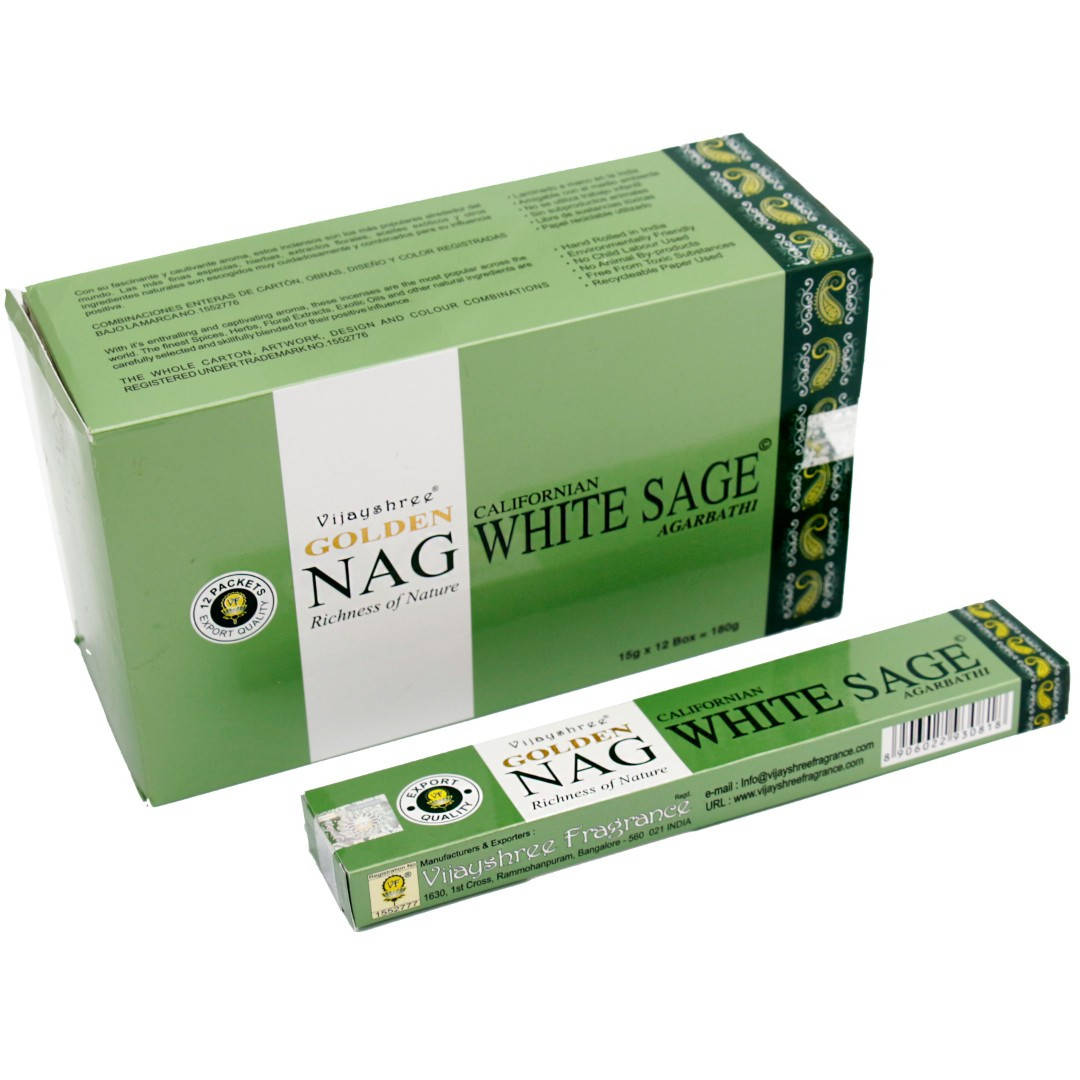 

Аромапалочки Белый Шалфей (Golden Nag White Sage, Vijayshree), 15 грамм