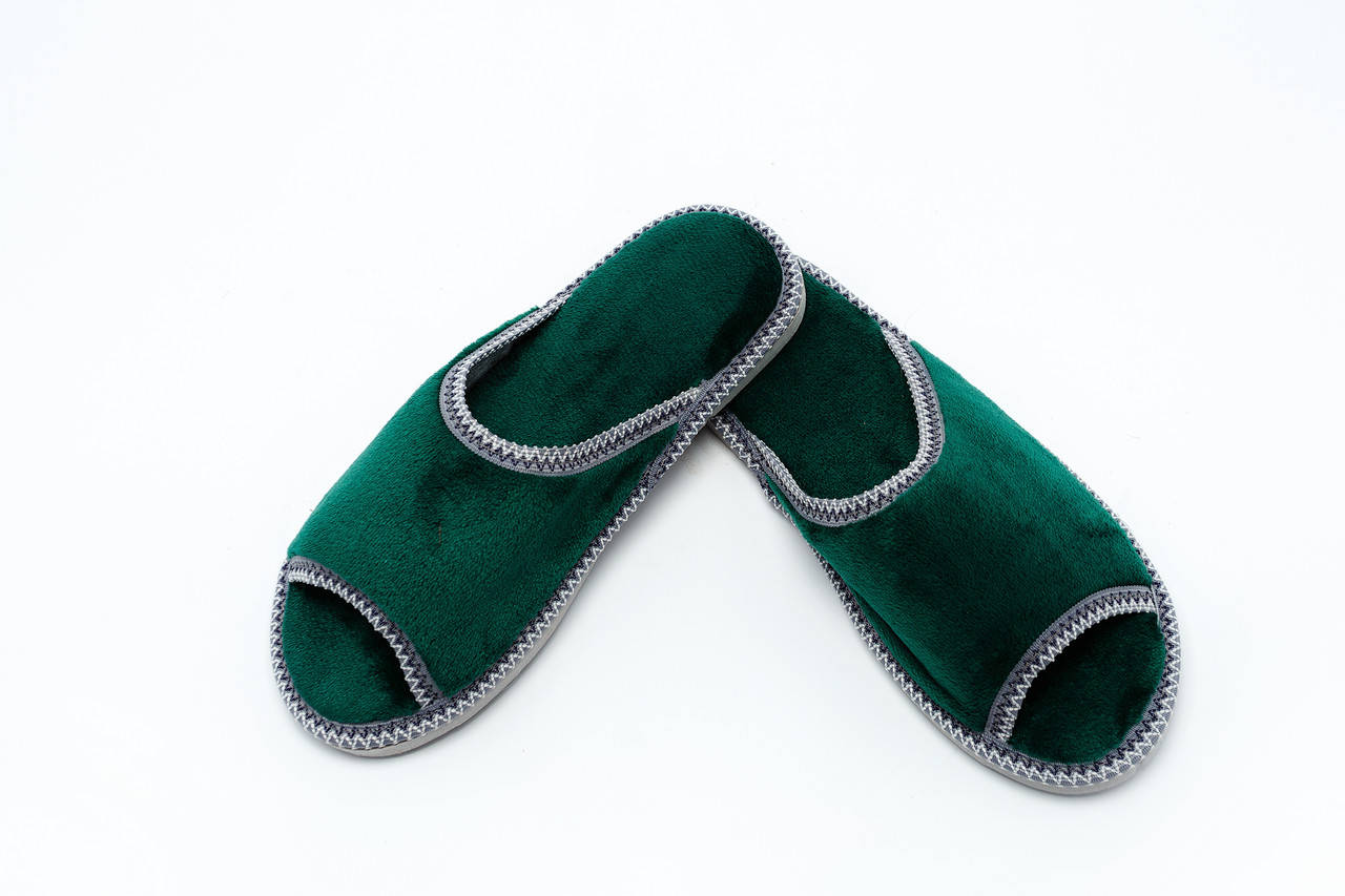 

Женские домашние тапочки из махровой ткани 37 размер, Зелёный