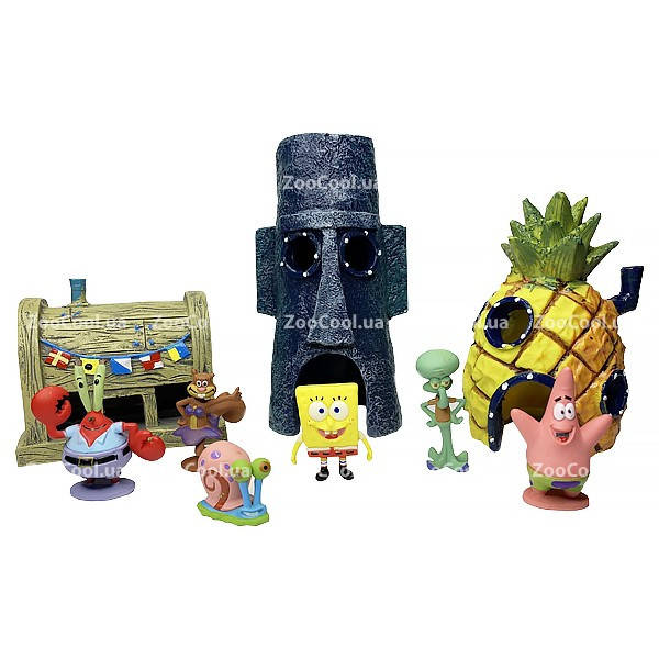 

Декорация для аквариума Герои мультфильма "Губка Боб Квадратные штаны" с домиками
