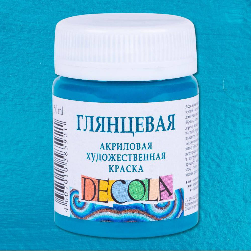

Фарба акрилова, Бірюзова, 50мл, глянцева, Decola