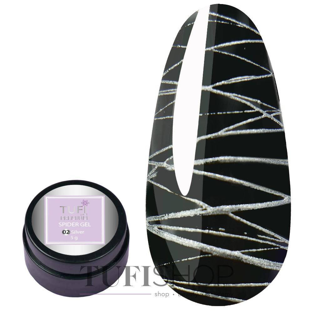 

Паутинка TUFI profi PREMIUM Spider Gel 002 серебро 5 гр (0104332)