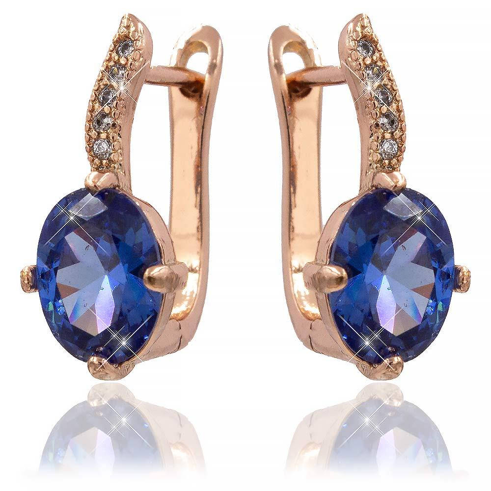 

Серьги 1,6 см синий (Медицинское золото)